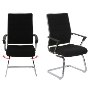 Lote de 2 sillas de Confidente CAEL, estructura metálica giratoria, en tela color negro