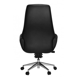 Sillón CERVINO, hecho a mano artesanalmente, diseño exclusivo con gran acolchado tapizado en piel natural color negro