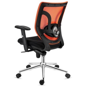 Silla de Oficina Ergonomica, LAMBO, soporte lumbar, en malla, color naranja