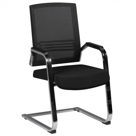 Silla de confidente ergonómica SHARY, tapizada en malla transirable color negro 2