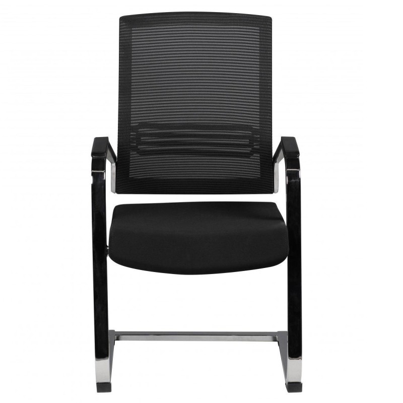 Silla de confidente ergonómica SHARY, tapizada en malla transirable color negro