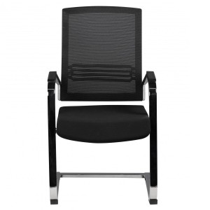 Silla de confidente ergonómica SHARY, tapizada en malla transirable color negro