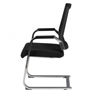 Silla de confidente ergonómica SHARY, tapizada en malla transirable color negro