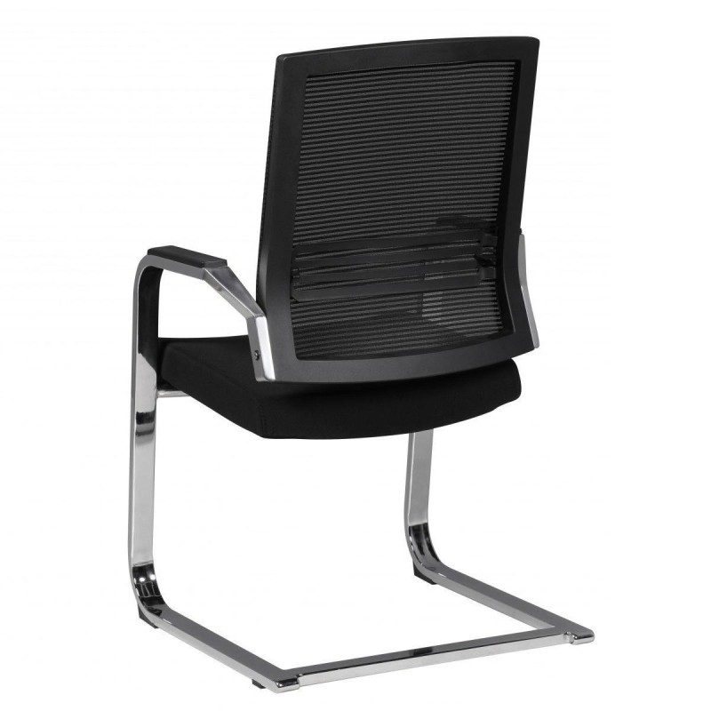 Silla de confidente ergonómica SHARY, tapizada en malla transirable color negro