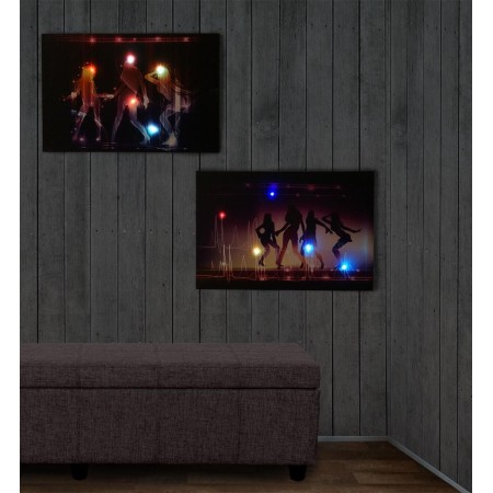 Set de 2 Cuadros LED PARTY, iluminación de colores, 40x60 cm 2
