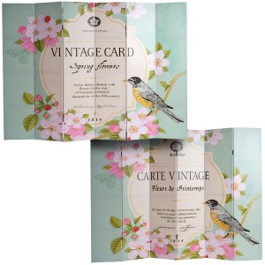 Biombo VINTAGE PAJAROS, 180x240x2,5cm, estructura de madera con tapizado de tela en poliester