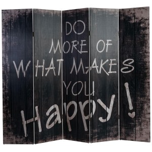 Biombo VINTAGE LETRAS, 180x200x2,5cm, estructura de madera con tapizado de tela en poliester