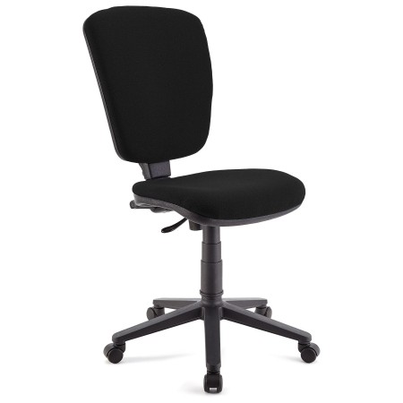 Silla de oficina CALIPSO SIN BRAZOS, respaldo ajustable, en tela negro 2