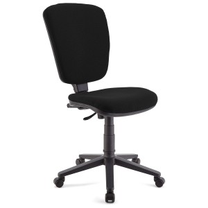 Silla de oficina CALIPSO SIN BRAZOS, respaldo ajustable, en tela negro