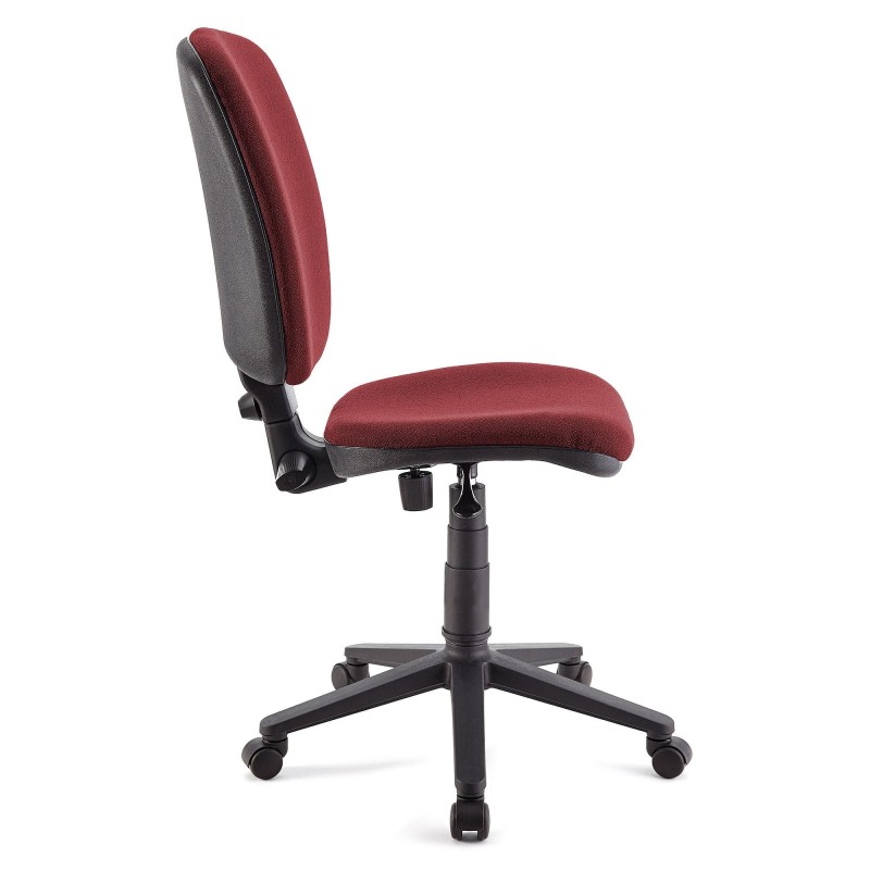 Silla de oficina CALIPSO SIN BRAZOS, respaldo ajustable, en tela negro