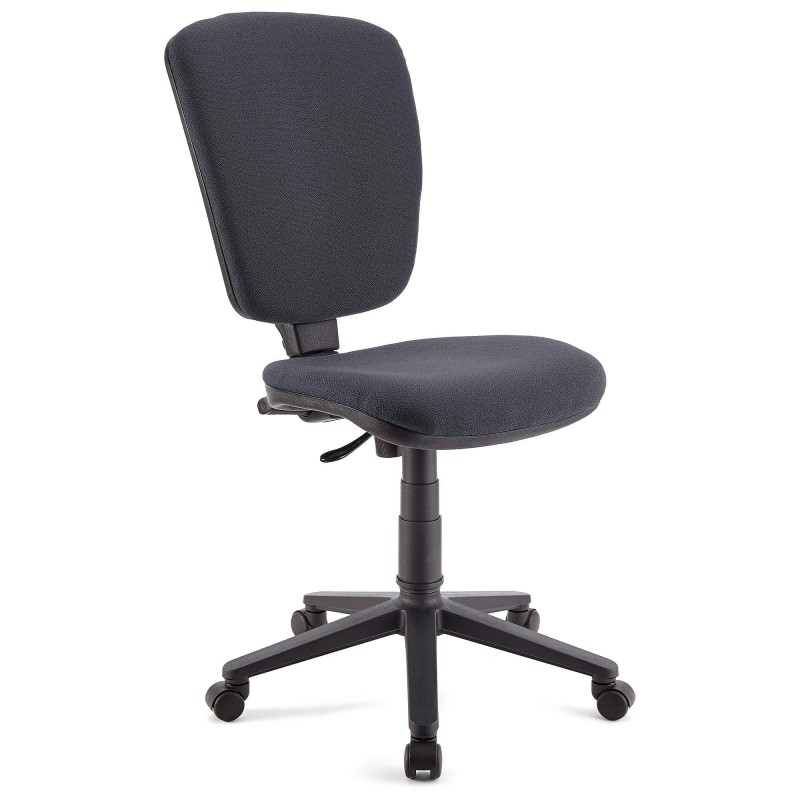 Silla de oficina CALIPSO SIN BRAZOS, respaldo ajustable, en tela negro