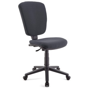 Silla de oficina CALIPSO SIN BRAZOS, respaldo ajustable, en tela negro