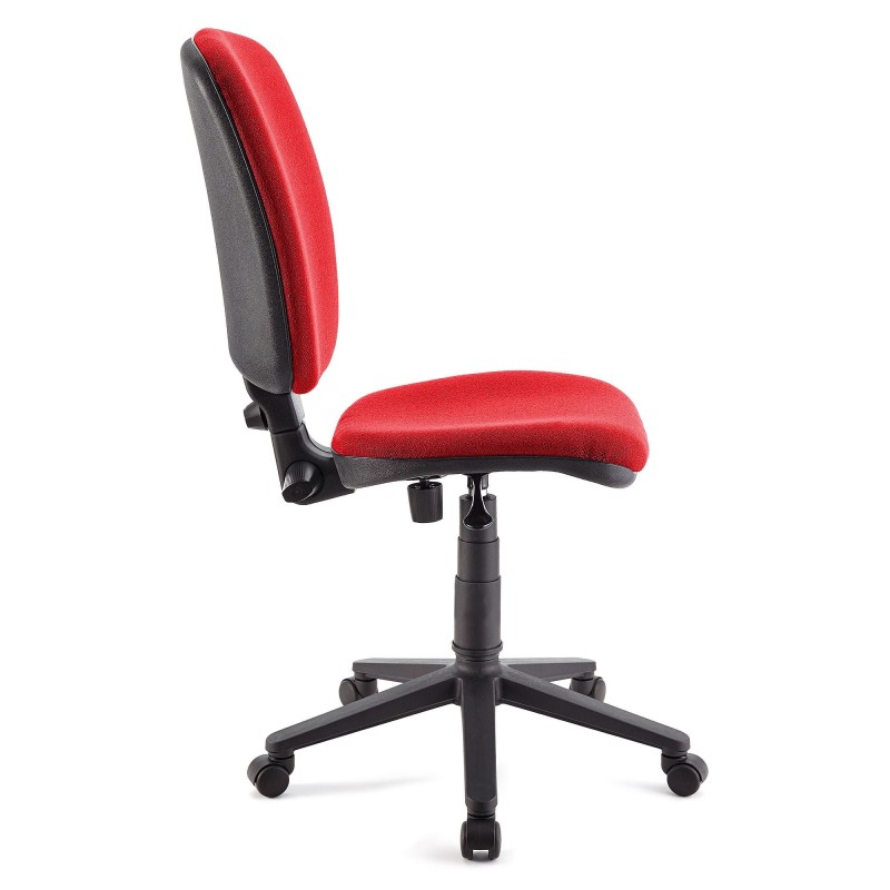 Silla de oficina CALIPSO SIN BRAZOS, respaldo ajustable, en tela negro