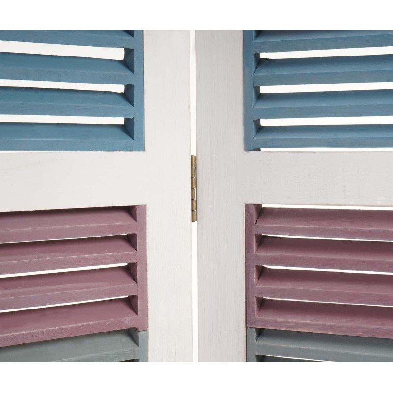 Biombo HAROLD, 170x160x2cm, estructura de madera en color blanco y multicolor