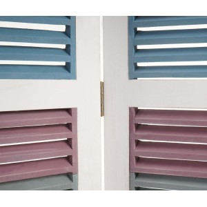 Biombo HAROLD, 170x160x2cm, estructura de madera en color blanco y multicolor