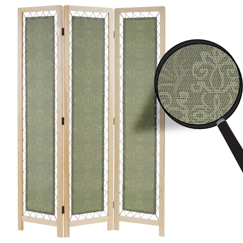 Biombo JOKUL, 170x120x2cm, estructura de madera y tapizado de tela