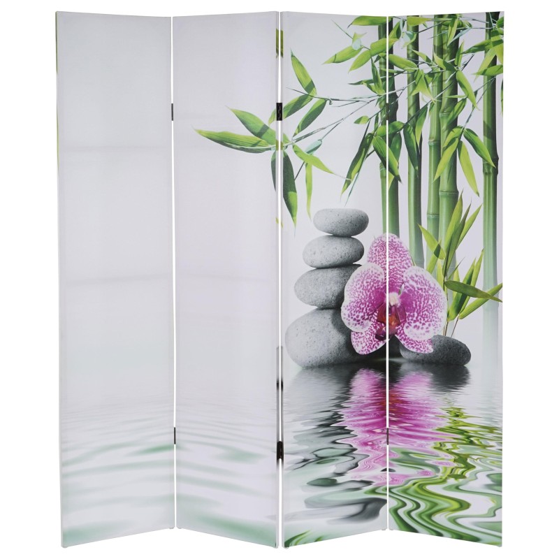 Biombo VINTAGE SAMU, 180x160x2,5cm, estructura de madera con tapizado de tela en poliester