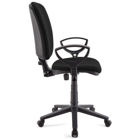 Silla de oficina CALIPSO, respaldo ajustable, en tela negra 2