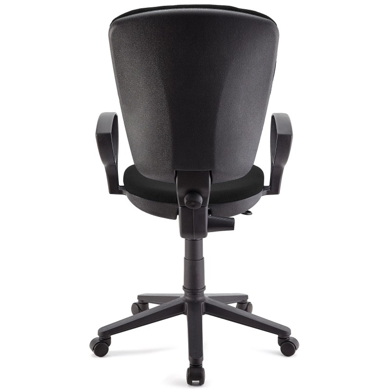 Silla de oficina CALIPSO, respaldo ajustable, en tela negra