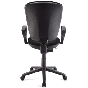 Silla de oficina CALIPSO, respaldo ajustable, en tela negra