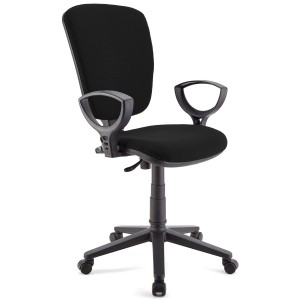 Silla de oficina CALIPSO, respaldo ajustable, en tela negra