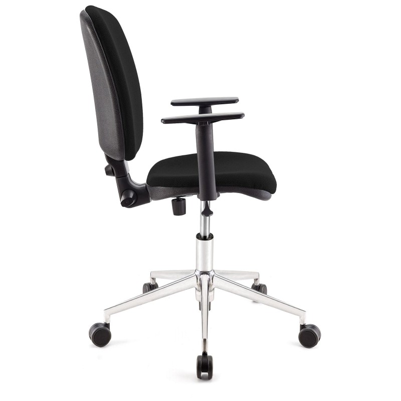 Silla de oficina CALIPSO PRO, respaldo y brazos ajustables, en tela negra