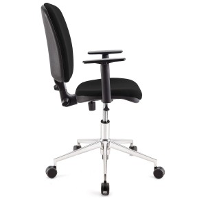 Silla de oficina CALIPSO PRO, respaldo y brazos ajustables, en tela negra