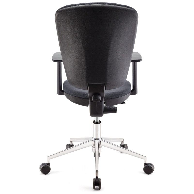 Silla de oficina CALIPSO PRO, respaldo y brazos ajustables, en tela negra