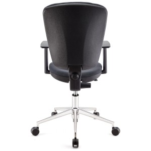 Silla de oficina CALIPSO PRO, respaldo y brazos ajustables, en tela negra