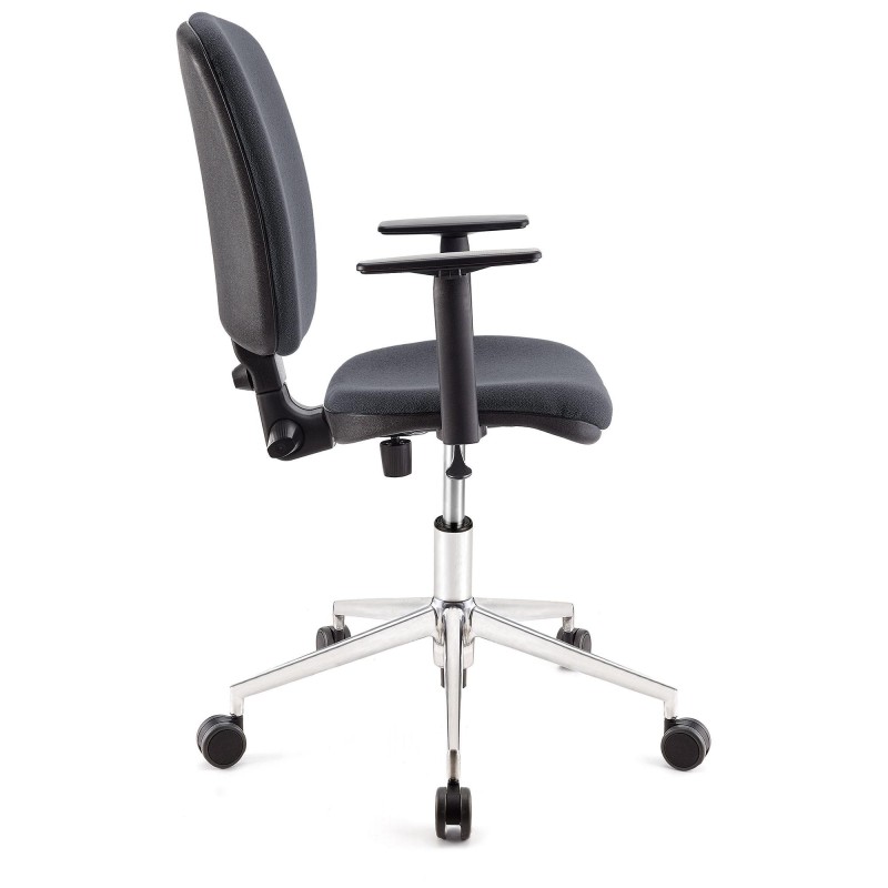 Silla de oficina CALIPSO PRO, respaldo y brazos ajustables, en tela negra