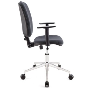 Silla de oficina CALIPSO PRO, respaldo y brazos ajustables, en tela negra