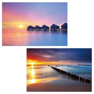 Cuadros LED PARAISO, con iluminación, 40x60 cm