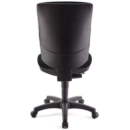 Silla de oficina ATLAS SIN BRAZOS, respaldo ajustable, en tela negra 2