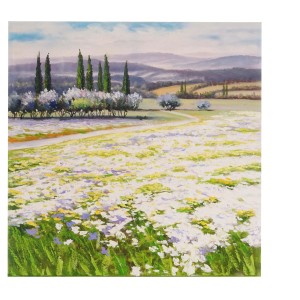 Cuadro CIPRESES 80x80x3 cm, pintado a mano al óleo