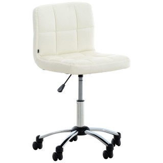 Silla / Taburete de Oficina LUKE en Piel color Blanco