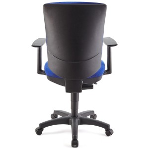 Silla de oficina ATLAS PLUS, respaldo y brazos ajustables, en tela negra