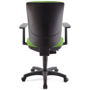 Silla de oficina ATLAS PLUS, respaldo y brazos ajustables, en tela negra