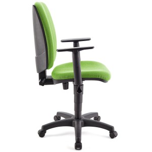 Silla de oficina ATLAS PLUS, respaldo y brazos ajustables, en tela negra