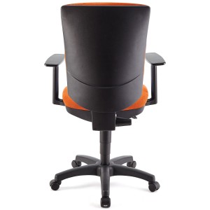 Silla de oficina ATLAS PLUS, respaldo y brazos ajustables, en tela negra