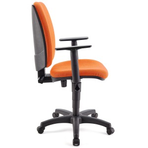 Silla de oficina ATLAS PLUS, respaldo y brazos ajustables, en tela negra