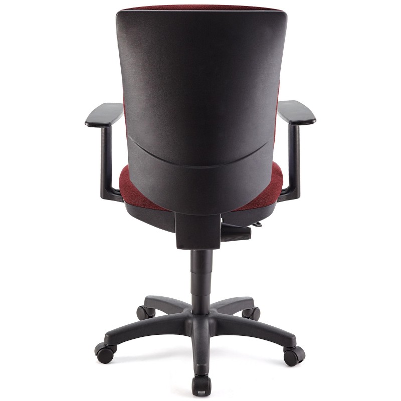 Silla de oficina ATLAS PLUS, respaldo y brazos ajustables, en tela negra