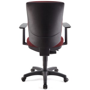 Silla de oficina ATLAS PLUS, respaldo y brazos ajustables, en tela negra