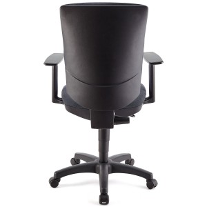 Silla de oficina ATLAS PLUS, respaldo y brazos ajustables, en tela negra