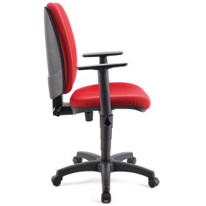 Silla de oficina ATLAS PLUS, respaldo y brazos ajustables, en tela negra