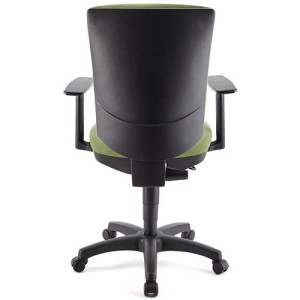 Silla de oficina ATLAS PLUS, respaldo y brazos ajustables, en tela negra