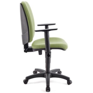 Silla de oficina ATLAS PLUS, respaldo y brazos ajustables, en tela negra