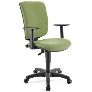 Silla de oficina ATLAS PLUS, respaldo y brazos ajustables, en tela negra