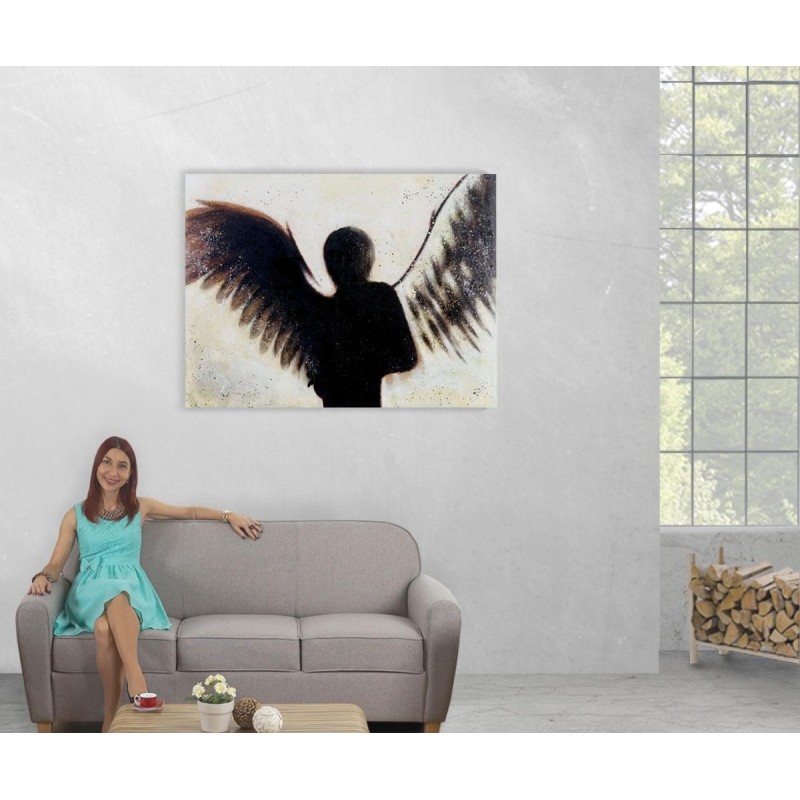 Cuadro ANGEL 90x140 cm, pintado a mano al óleo