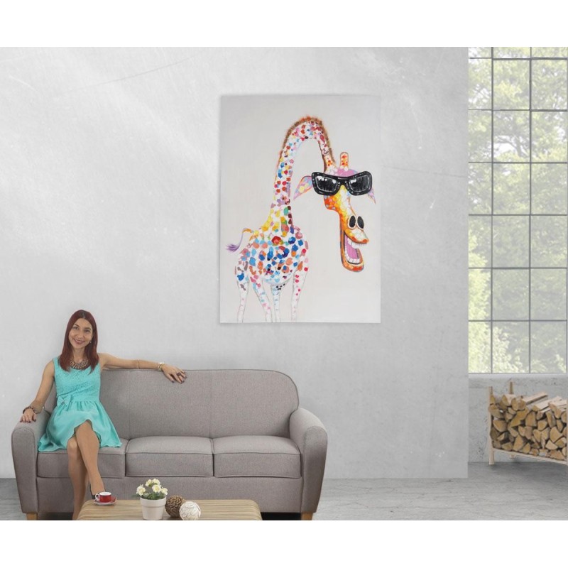 Cuadro JIRAFA 120x85x3,5 cm, pintado a mano al óleo