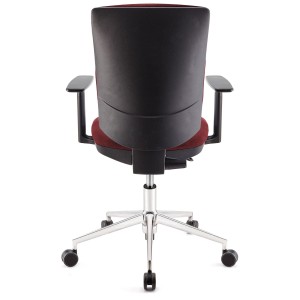 Silla de oficina ATLAS PRO, grueso acolchado y base en metal, en negro